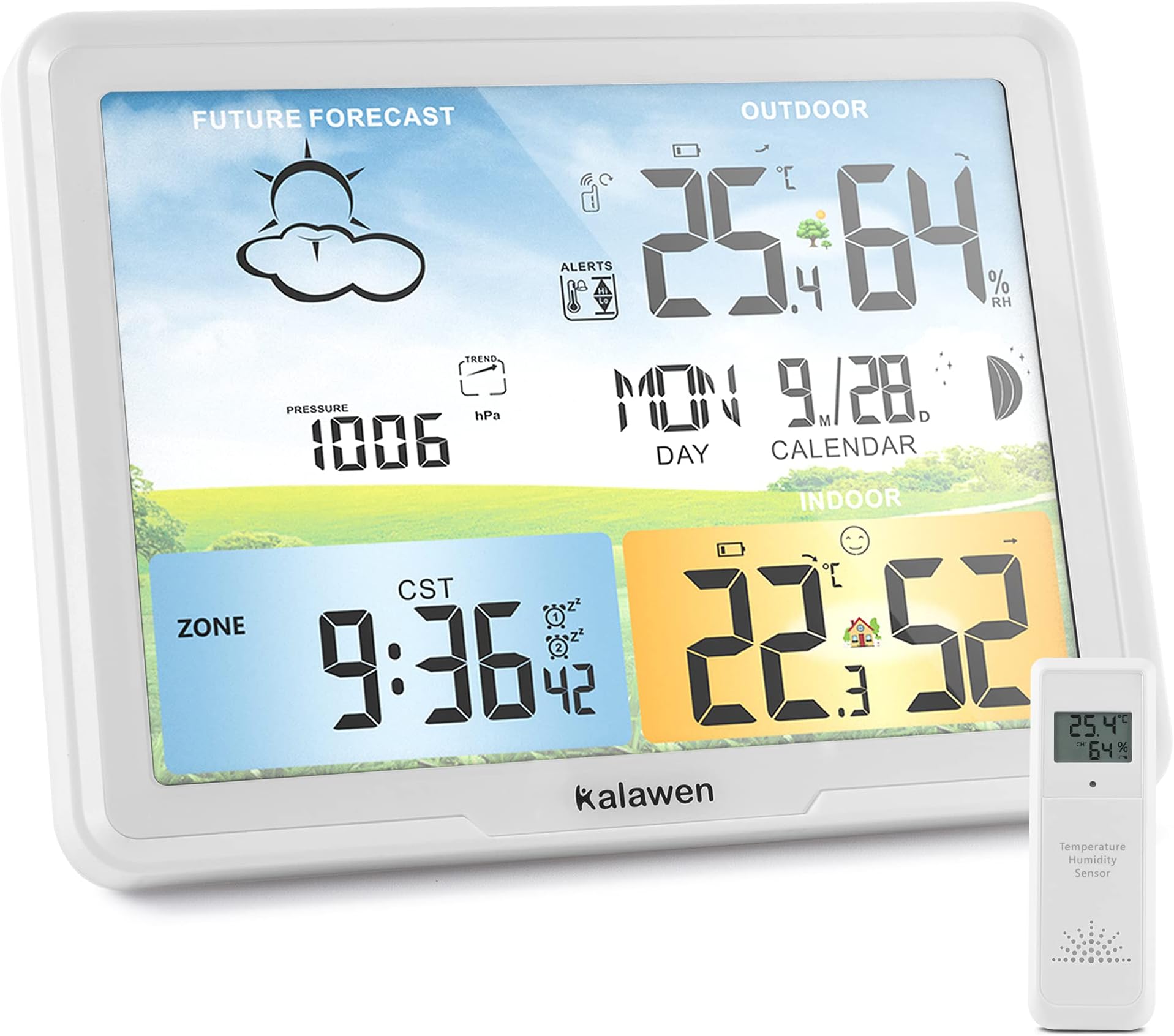 Kalawen Latest Weather Station for Home with One Wireless Outdoor Sensor