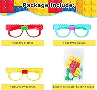 Vista 5 de Hxezoc 12 piezas de ladrillos de construcción DIY gafas bloques de construcción juegos para niños Bloque de construcción creativo suministros