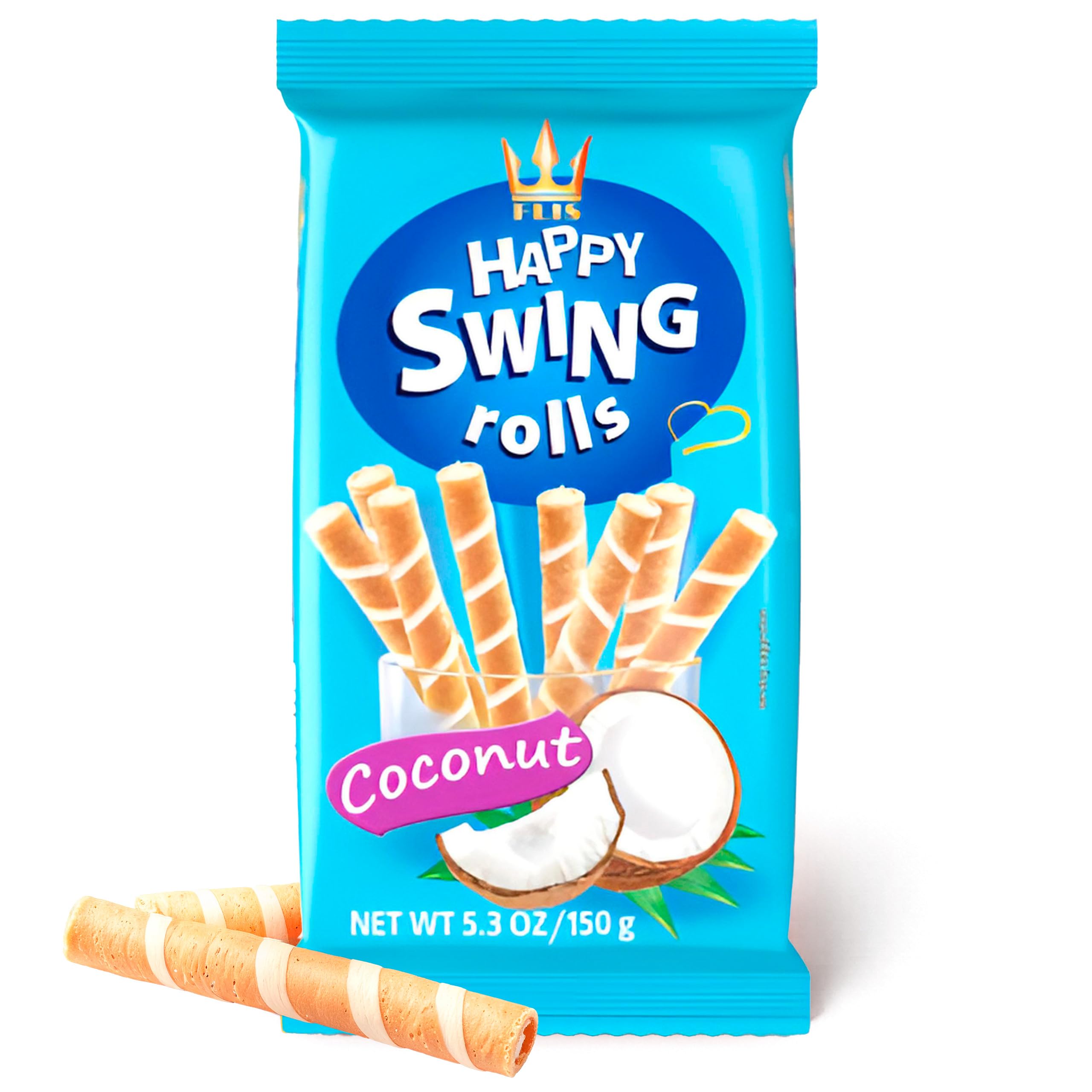 Happy swing Wafer rolls with coconut filling 150 g