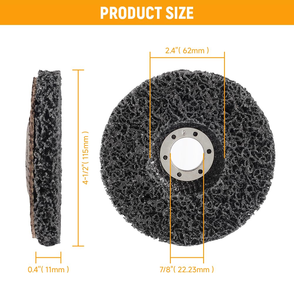 Hoteche 10 sztuk czarnych tarcz szlifierskich – 115 x 22,23 mm, do usuwania rdzy, usuwania lakieru, polerowania i szlifowania, tarczy CSD, szlifierek do piast kół, ściernic do metalu, kolorowe