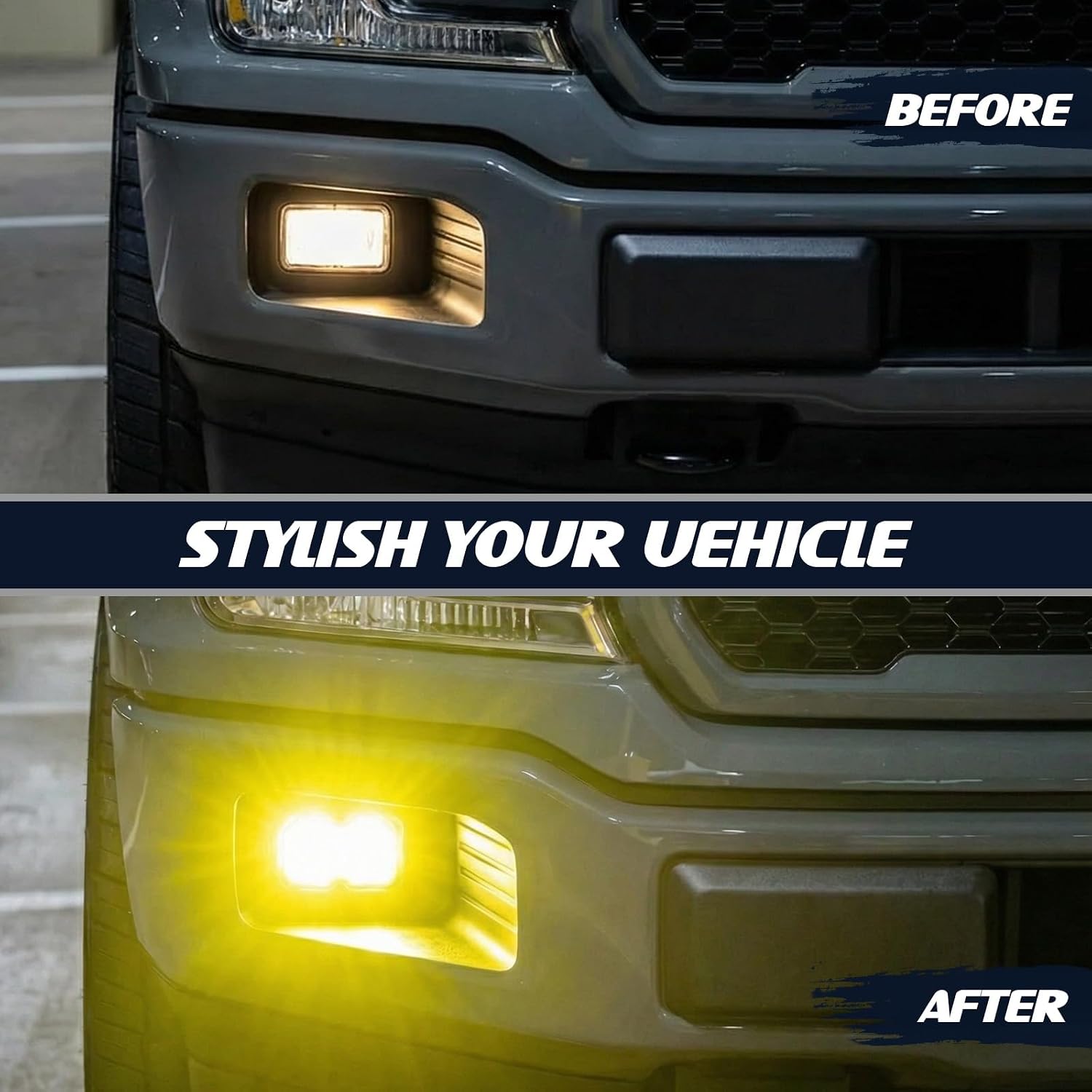 LED Fog Lights Compatible with F150/Raptor 2015-2020,Super Duty F250 F350 2017-2022/F450 2018-2019,Bumper Fog Lights,Yellow Lights