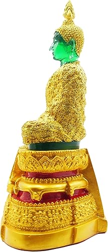 Miniatura 5 de BUDDHO Estatua de Buda de esmeralda meditando sentada de 11 pulgadas de alto. Estatua de Buda tailandés decoración del hogar, estatua de Buda para