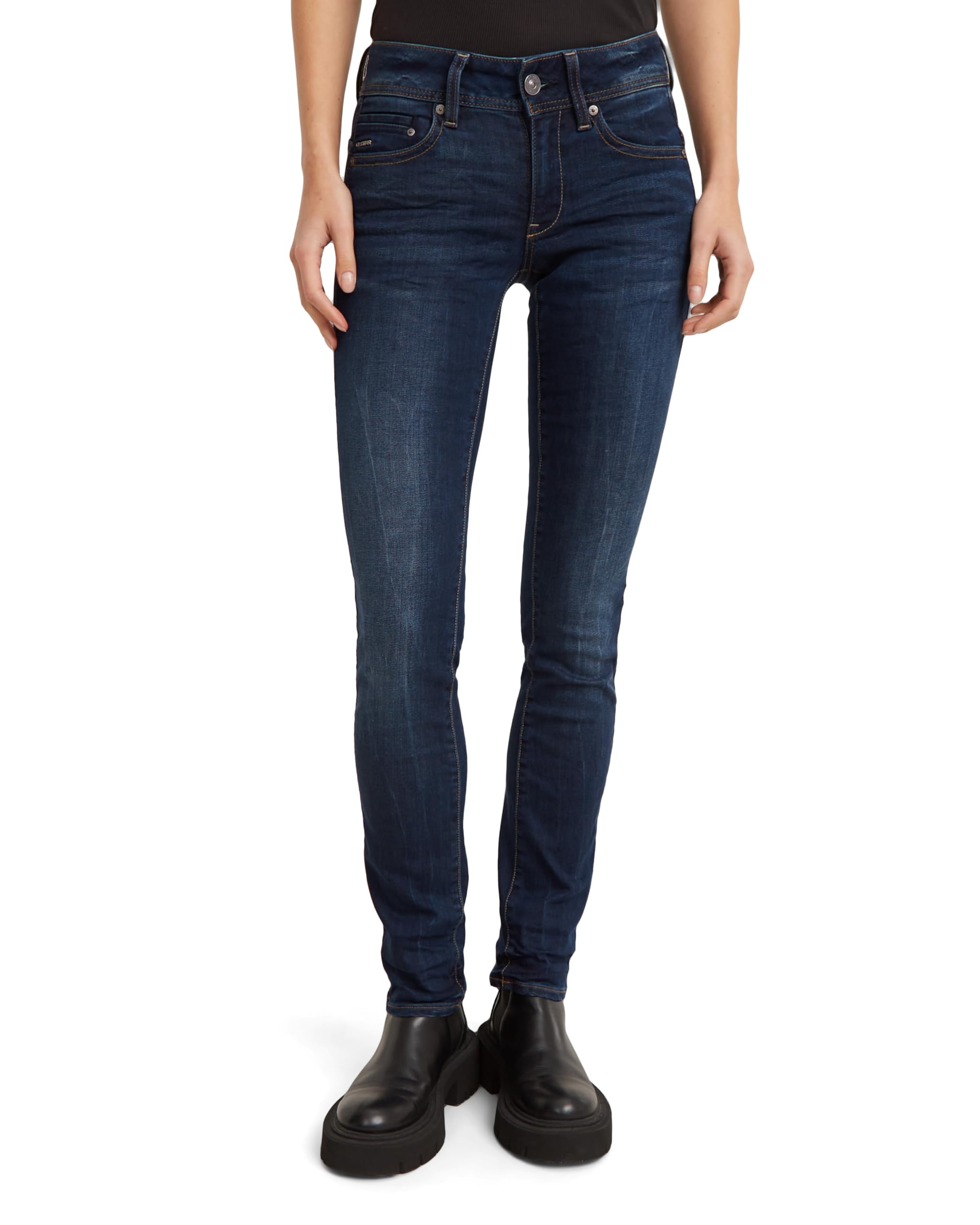 G-STAR Women's Midge Saddle Straight Jeans, Blue (dk Aged D02153-6553-89), 26W / 32L