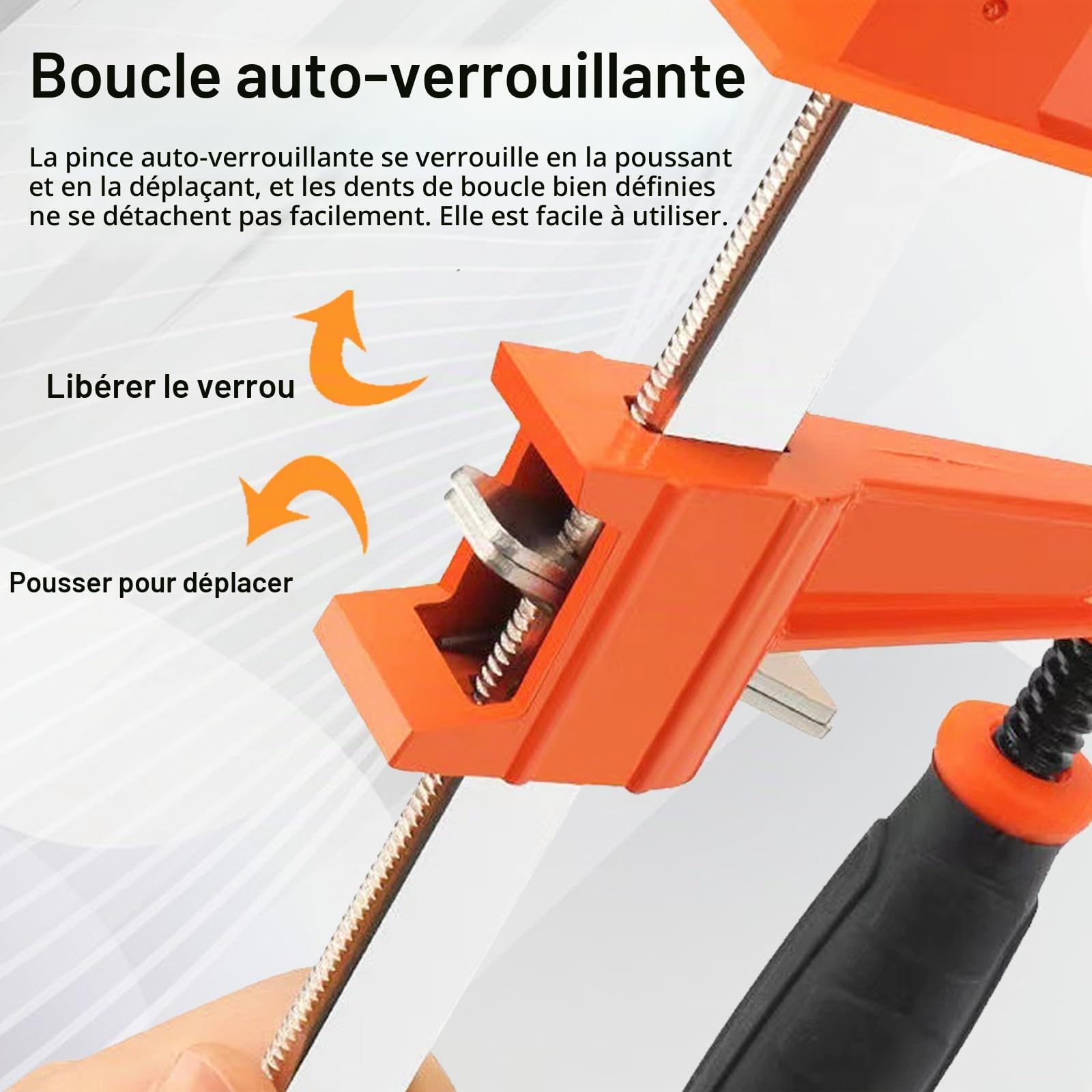 Serre Joints à Vis 4 pièces, Serre Joint F en Acier, Portée 450 mm Force de Serrage 250 kg Rail en Acier Dentelé Profondeur de Mâchoire 80 mm Fixation Précise pour Bois
