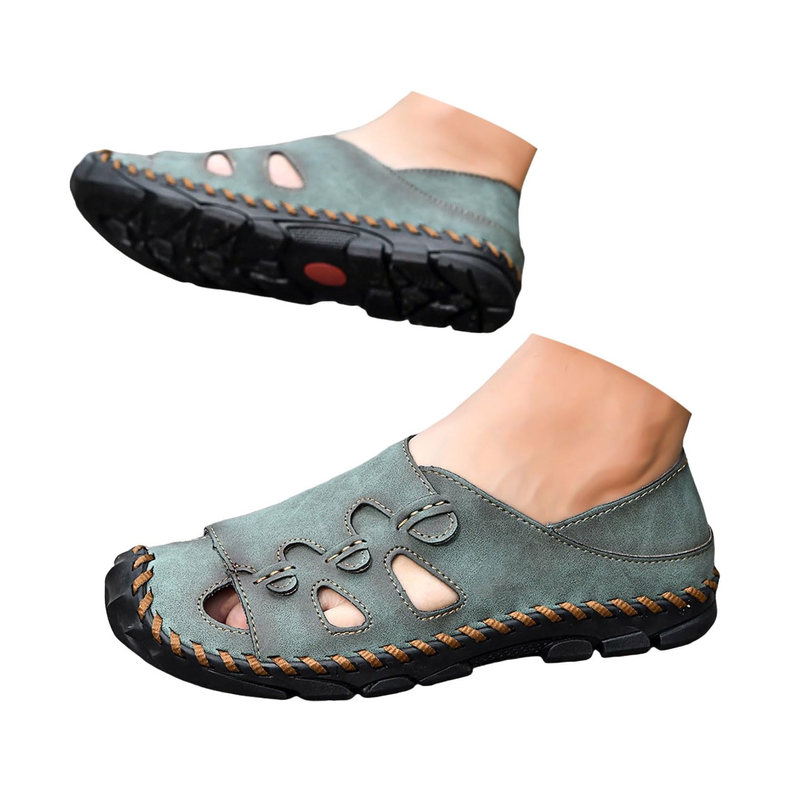 Sandalias Verano Hombre-Sandalias de verano con punta abierta, transpirables, informales, para caminar, ligeras, para la playa, cómodas para viajar.