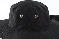 Vista 4 de Home Prefer Sombrero para sol para el aire libre con protección UV, secado rápido, unisex con solapa para proteger el cuello Negro