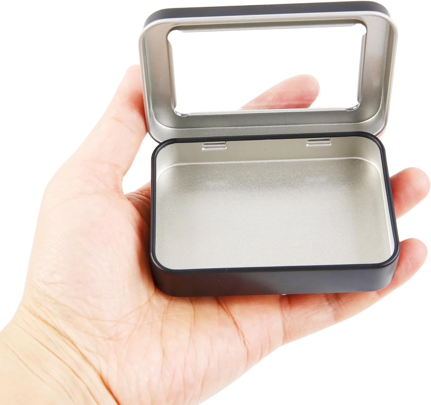 2Pack Portable Dental Floss Case with Transparent Window,Empty 3.4 * 2.3 * 0.7inch / 87x60x18mm Reusable Floss Holder,Dental Floss Dispenser for Travel, Hotel(Black) image 3