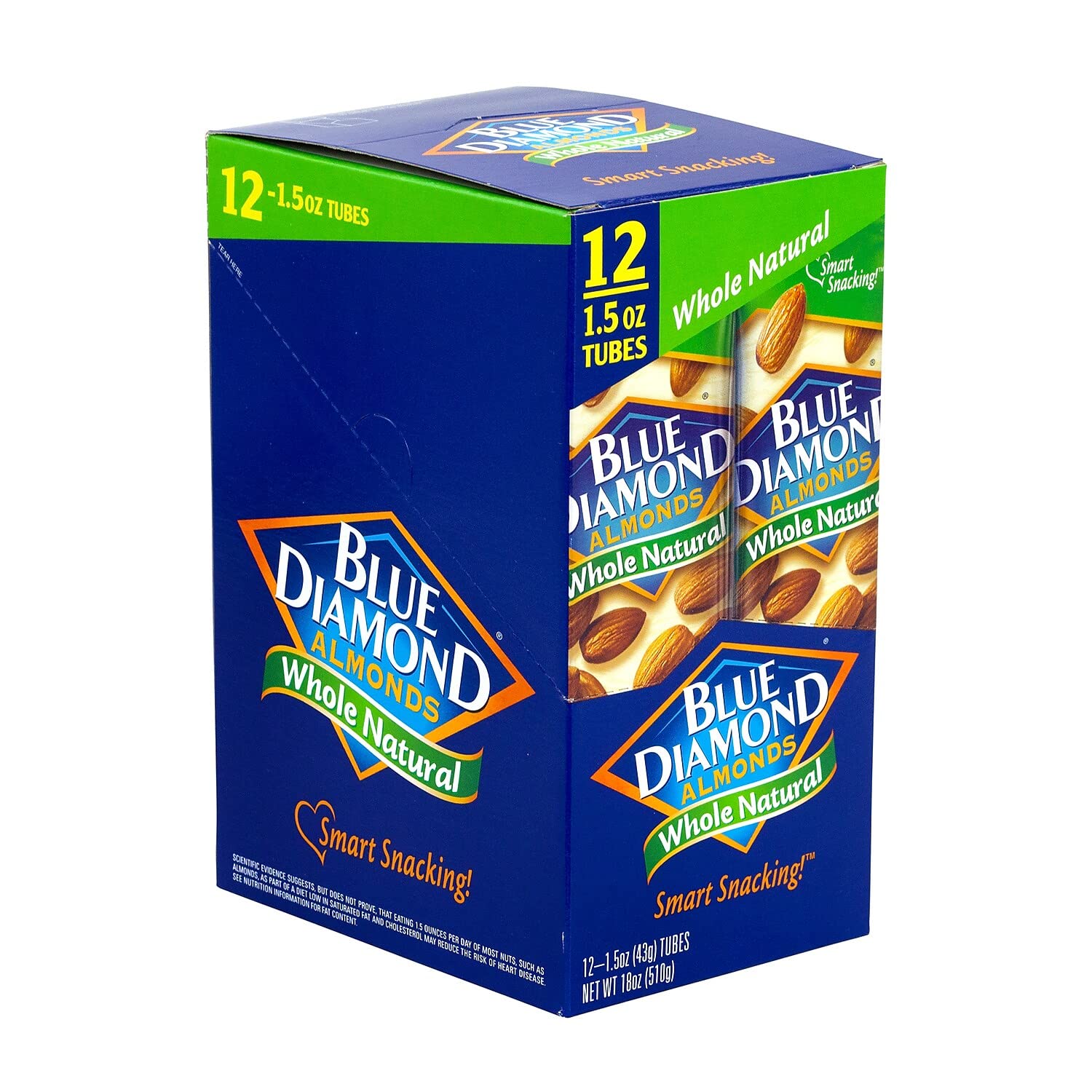 Blue Diamond Almonds, Whole Natural Raw Almonds, 1.5 Ounce (Pack of 24)
