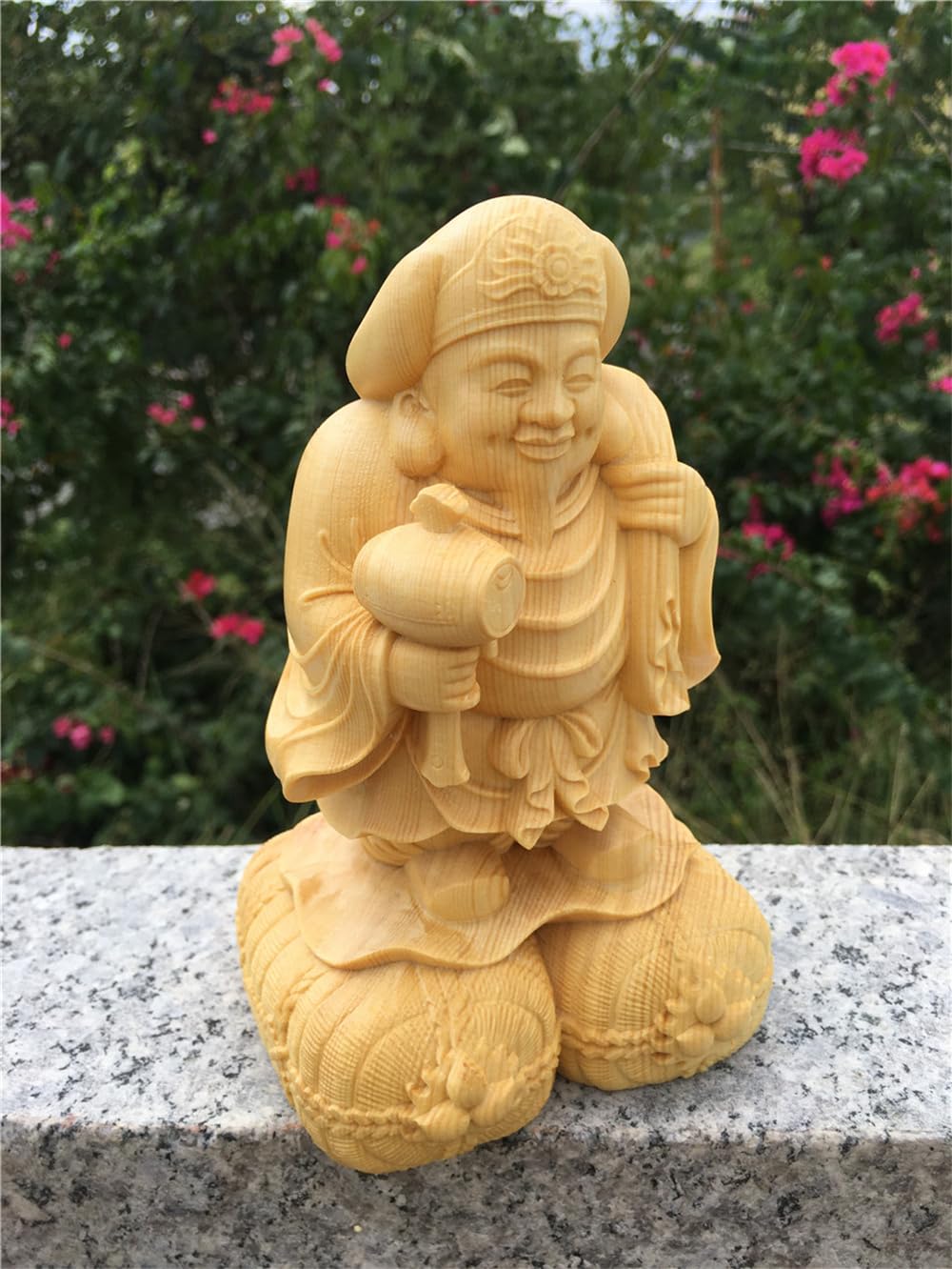 大型 大黒天　七福神　木彫　仏像 彫刻　開運　置物　アンティーク　インテリア ③ 大型 大黒天 七福神 木彫 仏像 彫刻 開運 置物 アンティーク