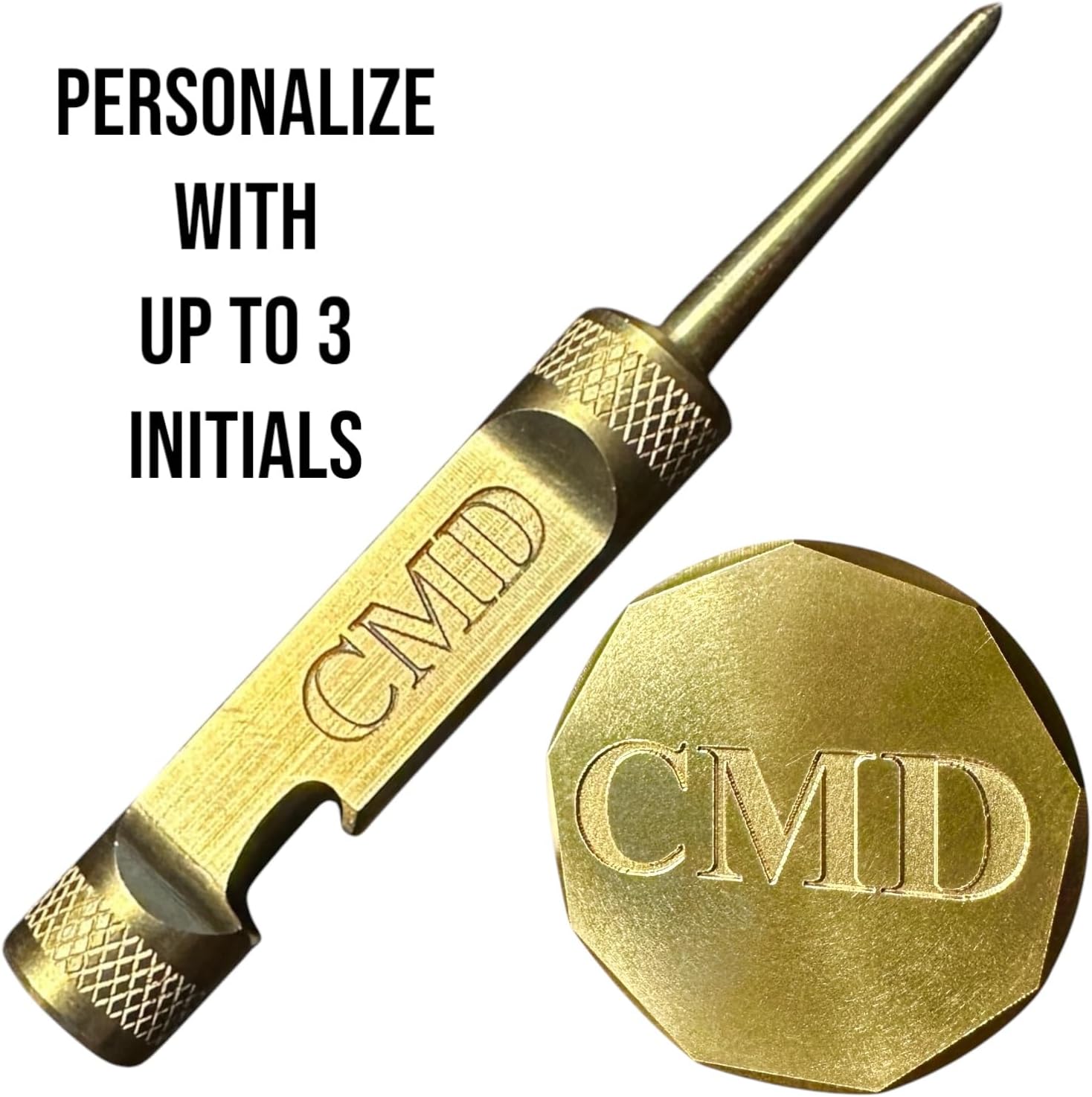 Personalized Golf Ball Marker & Golf Divot Tool - Solid Brass, 100% USA-Made Custom Golf Accessories for Men and Perfect Gifts for Golfers