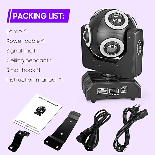 Miniatura 6 de Luz de cabeza móvil de 150 W, 8 LED, RGBW, rotación de 360, luz de DJ DMX 512 14CH con luz de haz de cabeza móvil activada por sonido, luz de