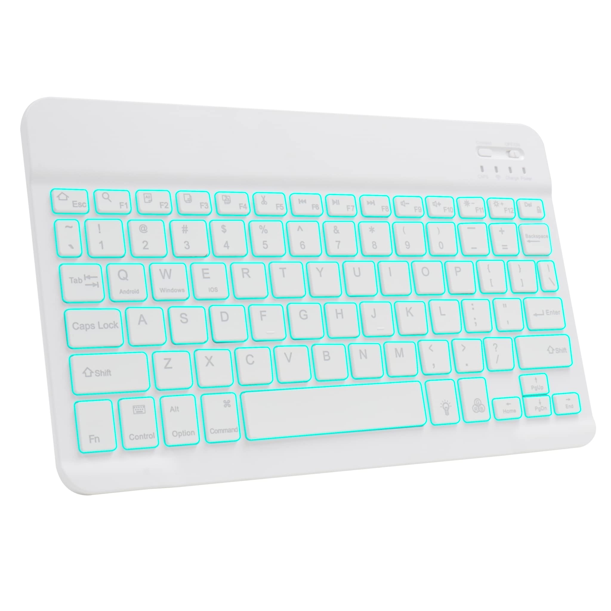 CONCEPT KART Universal Wireless Bluetooth Keyboard with 7-Colors Backlit, Ultra Light & Slim Portable Keyboard for iOS Android, Windows Tablets PC Smartphone (White) (B08KQFM9T1) Amazon Price History, Amazon Price Tracker