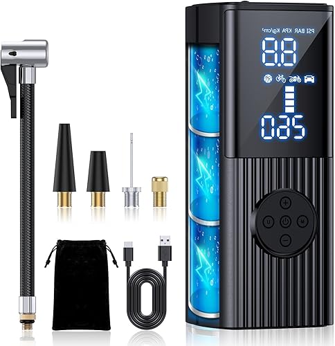 Miniatura 2 de Inflador de neumáticos, compresor de aire portátil, bomba de aire portátil de 180 PSI y 20000 mAh, pantalla LCD de presión precisa, inflado rápido 3