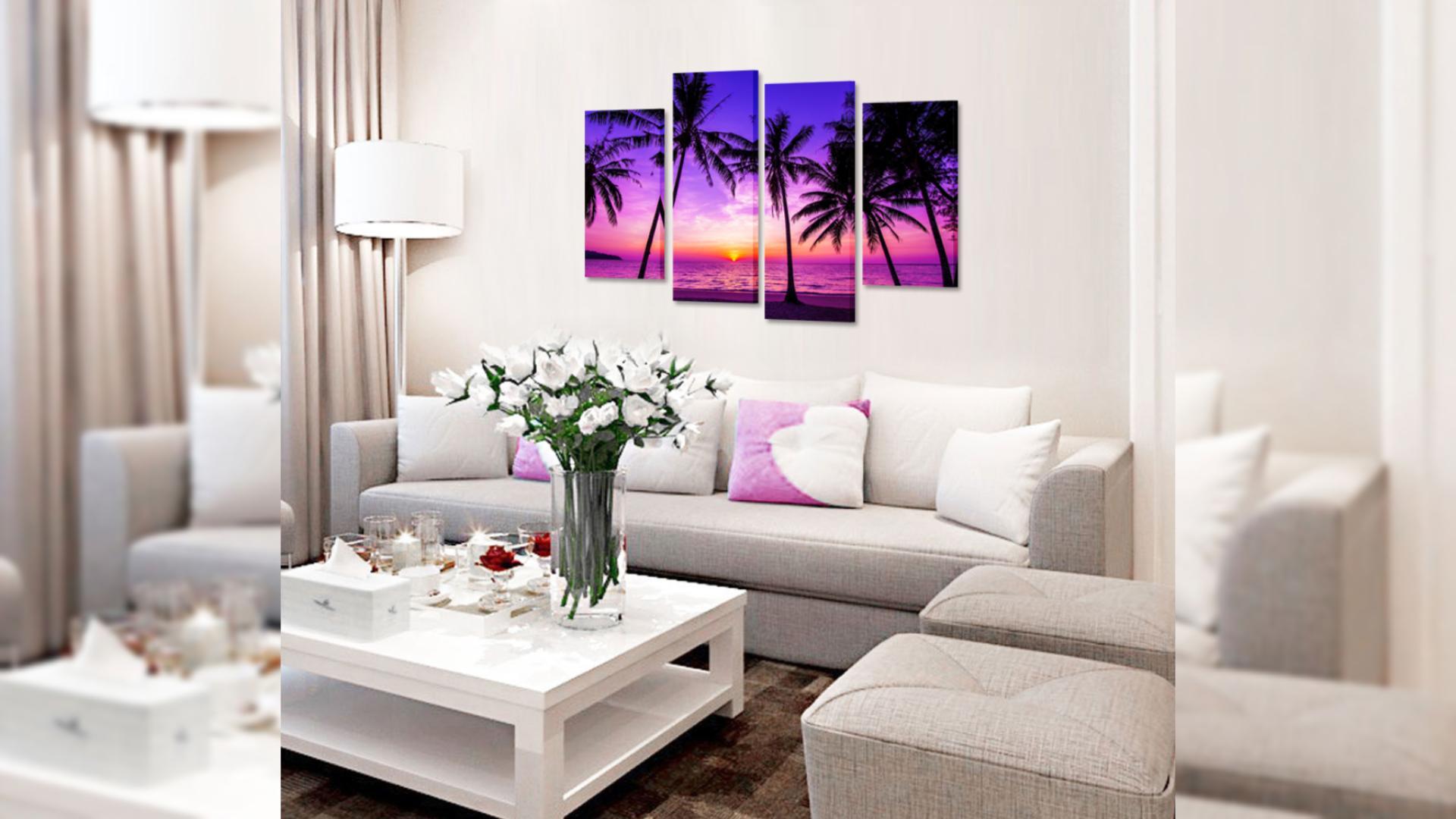 キャンバスプリントアート palm tree 絵画 額付き インテリア Fun Palm Trees - Palm Tree Canvas Art - Wood Framed Decor
