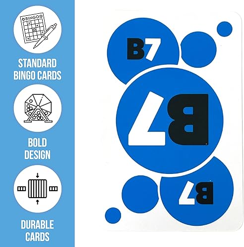 Miniatura 9 de Regal Games Juegos de bingo con tarjetas de bingo de 5.25 pulgadas, cubierta de tarjetas de llamadas de bingo y fichas de bingo (kit de 50 tarjetas)