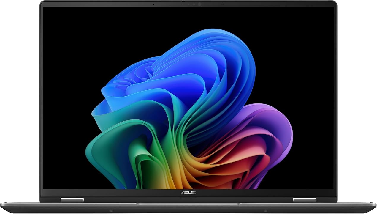 ASUS Vivobook 16 Flip Laptop, Copilot+ PC, 16” OLED 3K 120Hz Touch Display, Intel® Core™ Ultra 7 256V, Intel® Arc™ Graphics, 16GB Memory, 512GB SSD, Matte Gray, TP3607SA-DS74T