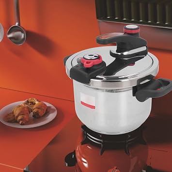 Professional Pressure Cooker, Electric Pressure Cooker 6L 304 Stainless Steel 2 Gear Stovetop Multi Cooker Pressure Cookware Pot with Foldable Handle for Home Kitchen Fast Cooking
