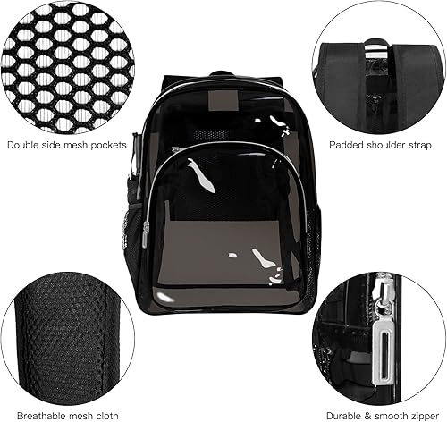 Miniatura 4 de Mochila transparente de PVC resistente para la escuela viajes y trabajo A-Rosa