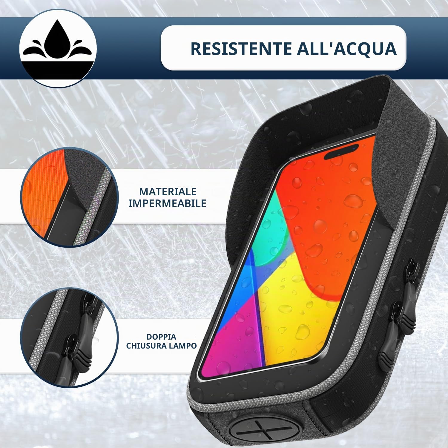 Borsa monopattino elettrico Compatibile con telefoni cellulari con schermo fino a 7,5" Design ergonomico e impermeabile Borsa per riporre e accedere rapidamente