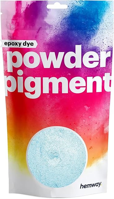 Hemway Metallic Arctic Blue Epoxy Dye Pigment Powder Colour Ultra-Sparkle Dye Metallic Pigments for Epoxy Resin Polyurethane Additive Tumblers Waterproof Mica Nano Particles - 50g