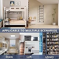 Vista 5 de Escalera de metal para cama tipo loft montada en la pared, litera de hierro forjado, escalera de entrada de entrada con accesorios de montaje