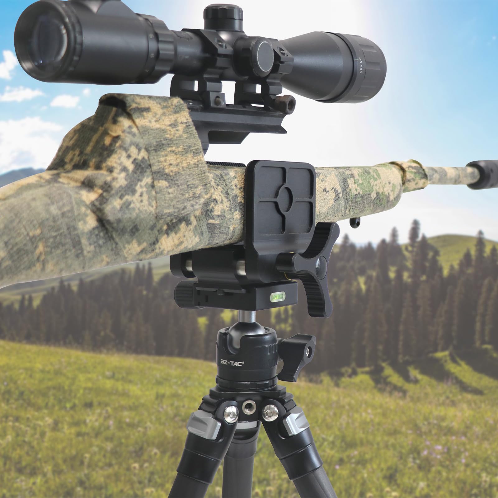 BZTAC Arca Swiss - Testa a sfera per treppiedi per fucile, piastra Arca Swiss con vite da 0,6 cm, montaggio con filettatura da 1 cm, metallo a bassa gravità, diametro 28 mm, rotazione panoramica a 360