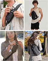 Vista 95 de Waterfly - Mochila cruzada tipo bandolera para viajes y caminatas, bolsa de pecho, Gris, talla única