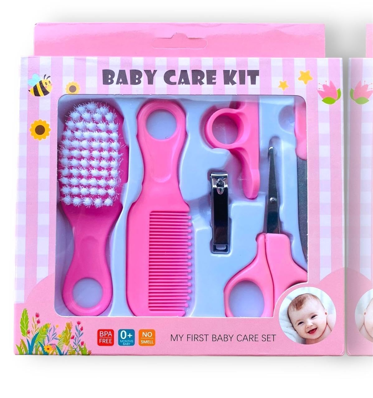 RK Square HUB Baby Care Grooming Kit 6 in 1 for Newborn & Toddler | Baby Hygiene Set with Soft Hair Brush, Comb, Nail Clipper, Safety Scissors, Nail File & Clipper Cover | Infant Grooming Essentials-image-3
