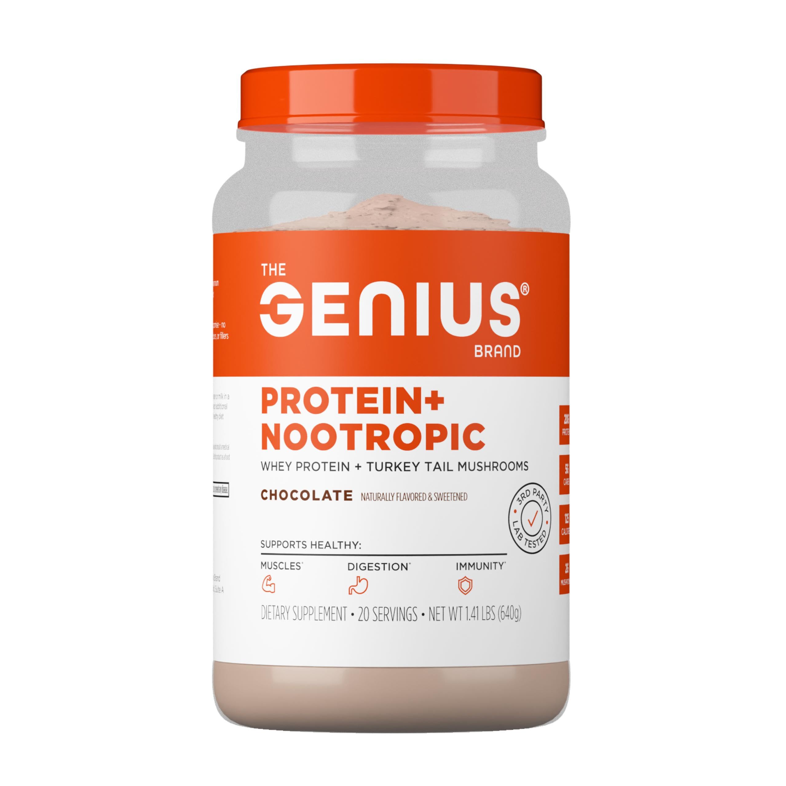 The Genius Brand Protein Powder – Chocolate + Blend de Cogumelos ...
