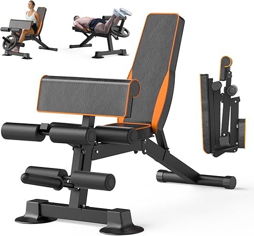 Z ZHICHI Banco de pesas ajustable, banco de entrenamiento multifunción para gimnasio en casa, bancos inclinados plegables para entrenamiento de