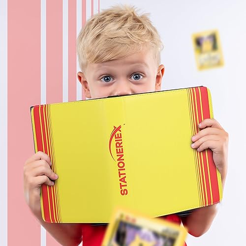 Miniatura 5 de Carpeta de 9 bolsillos para tarjetas coleccionables con mangas, capacidad para 720 tarjetas, álbum de tarjetas Stationeriex con cierre de