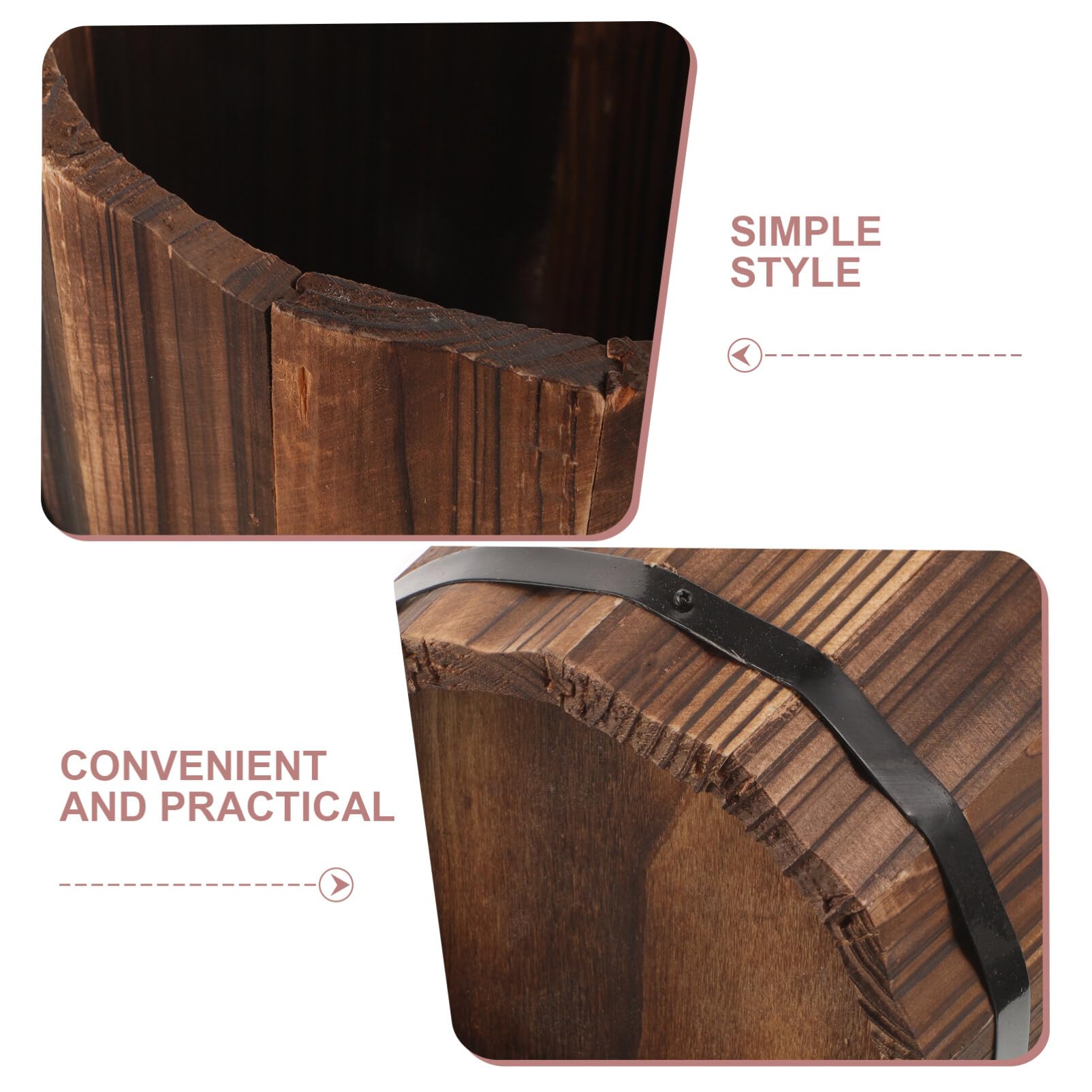 Ciieeo Portaombrelli Da Esterno 16.54X8.27X8.27In Secchio Ombrello in Legno Compatto Supporto Ombrello Per Casa Ufficio Ingresso Organizer Ombrelli E Bastoni Design Elegante Salvaspazio