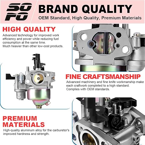 Vista 4 de SOFO Predator - Kit Turbo de 212 cc, piezas de rendimiento de etapa 1 para motor de arranque eléctrico Gx160 BT200x CT200u de 196cc Azul