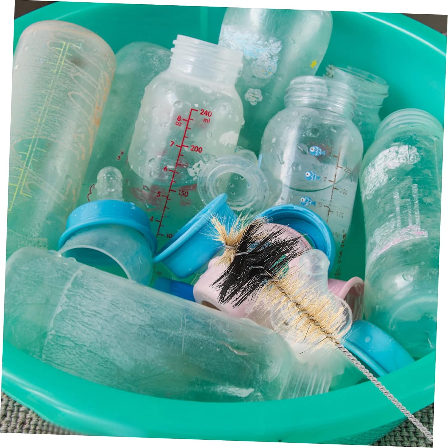 6pcs Flask Cleaning Brush Set Chemical Lab Bottle Brush Iron Handle Multi-Purpose Cleaning Tool for Beakers and Flasks for Laboratory Use