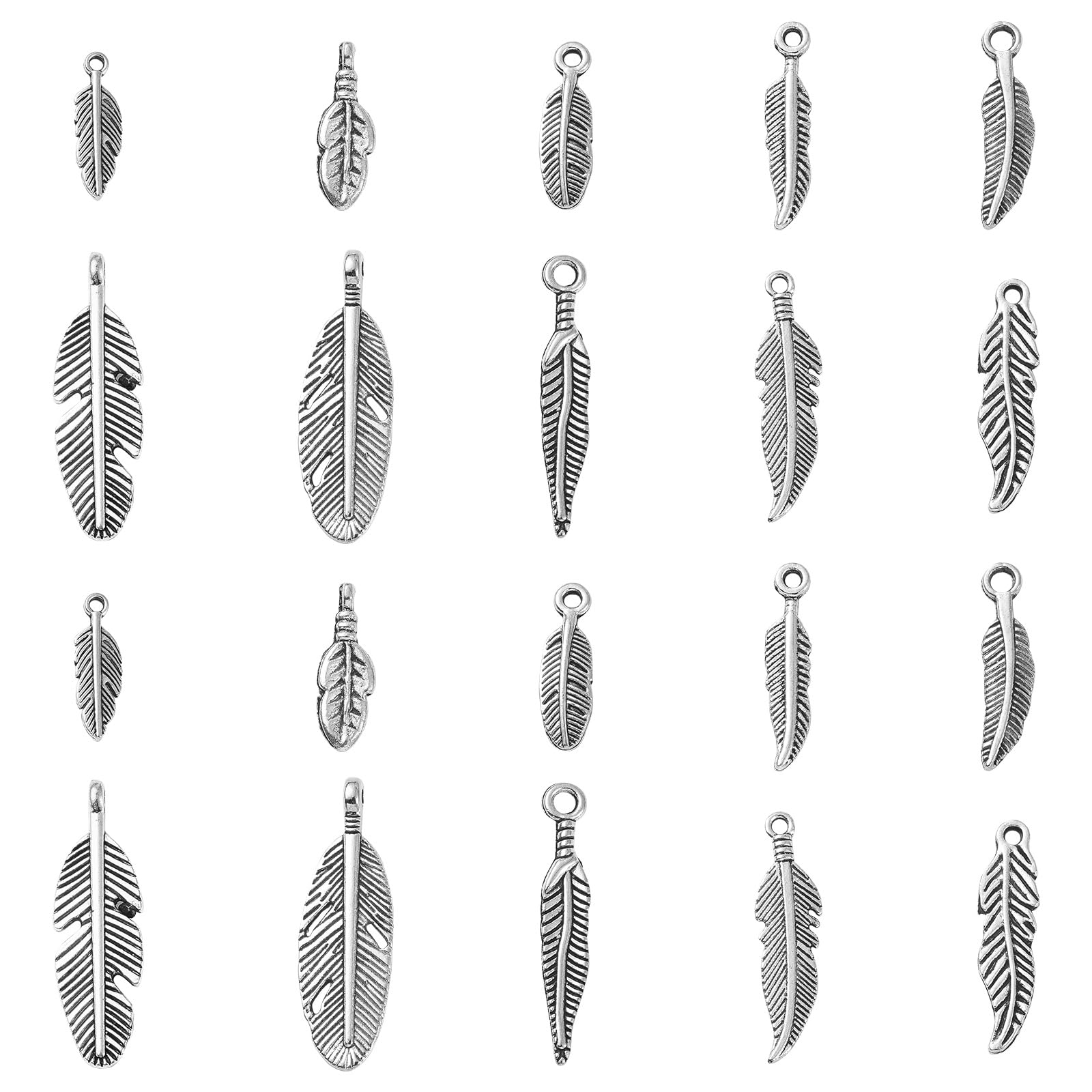 Stiesy 100Pcs Feather Charms Pendants