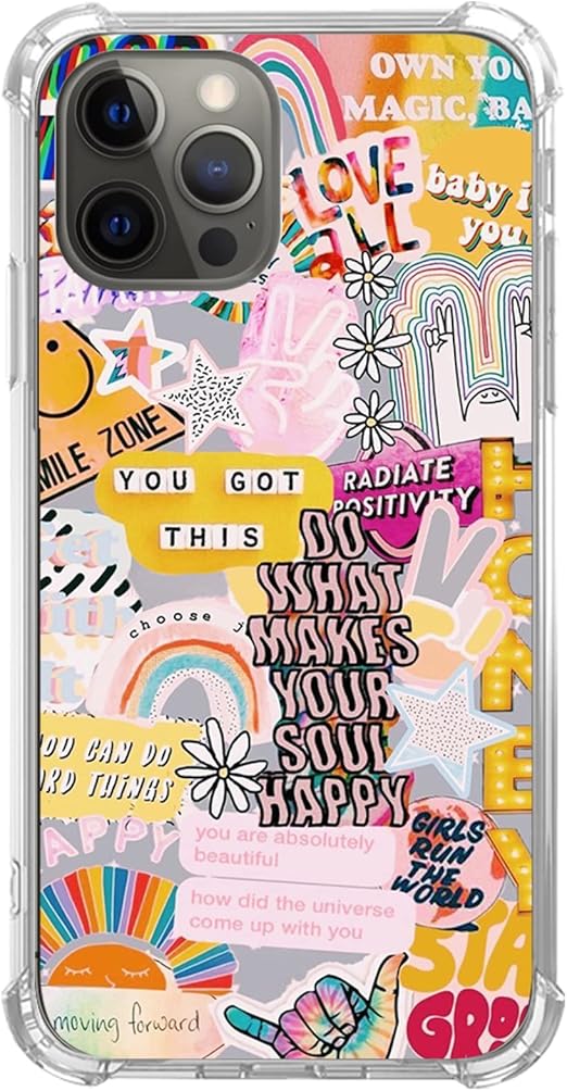 Amazon Com Flincloit Hippie Indie Aesthetic Positive Quotes Collage Case Compatible With Iphone 12 12 Pro Trendy Cool Teen Girl Unique Soft Tpu Bumper For Pro Cell Phones Accessories