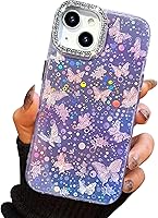 Vista 26 de I-MGAE-IN-AR - Funda compacta para iPhone 16 Pro Max con diseño de mariposa plateada brillante, a la moda, suave, delgada, de poliuretano