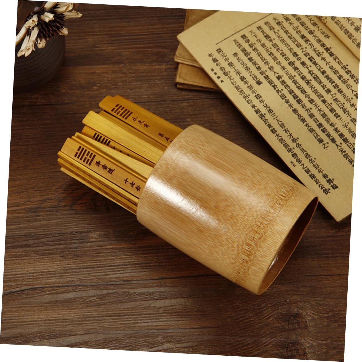 KICHOUSE Divination Game Sticks Set with Chinese Style Fortune Telling Bucket Lightweight Material for Family Gatherings Temple Spiritual Prop for Adults