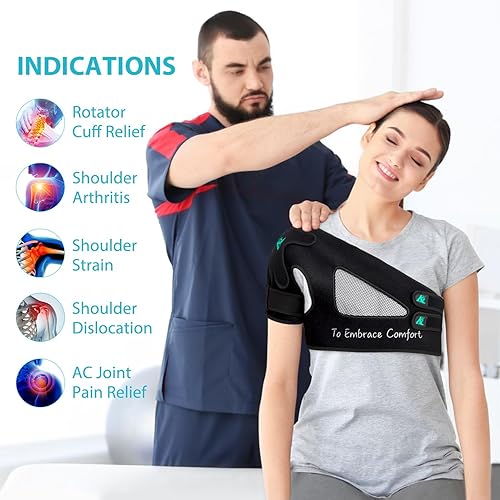 Miniatura 5 de KD Soporte de hombro soporte de estabilidad de hombro para manguito rotador rotador, alivio del dolor en las articulaciones AC, dislocación,