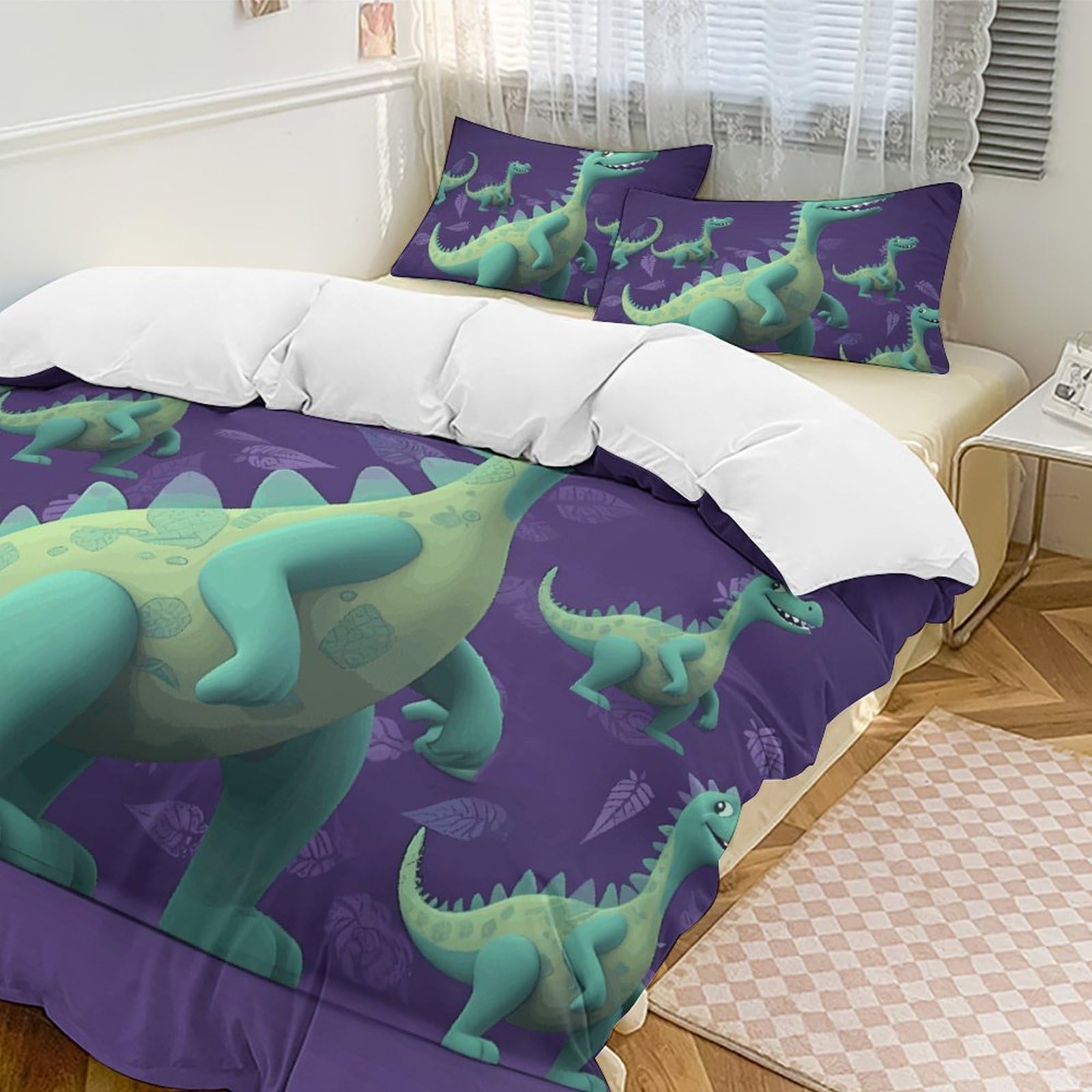 Parure de lit 3 pièces en microfibre de qualité supérieure au toucher soyeux et finitions soignées