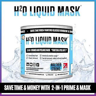 H20 Liquid Masking fluid | 2-in-1 Liquid Mask & Primer. Fast Results, Impeccable Finish. Simple & Easy application.Easy Peel, No Residue. Primer Paint. Mask and Peel Liquid Masking Tape. (1 Litre)