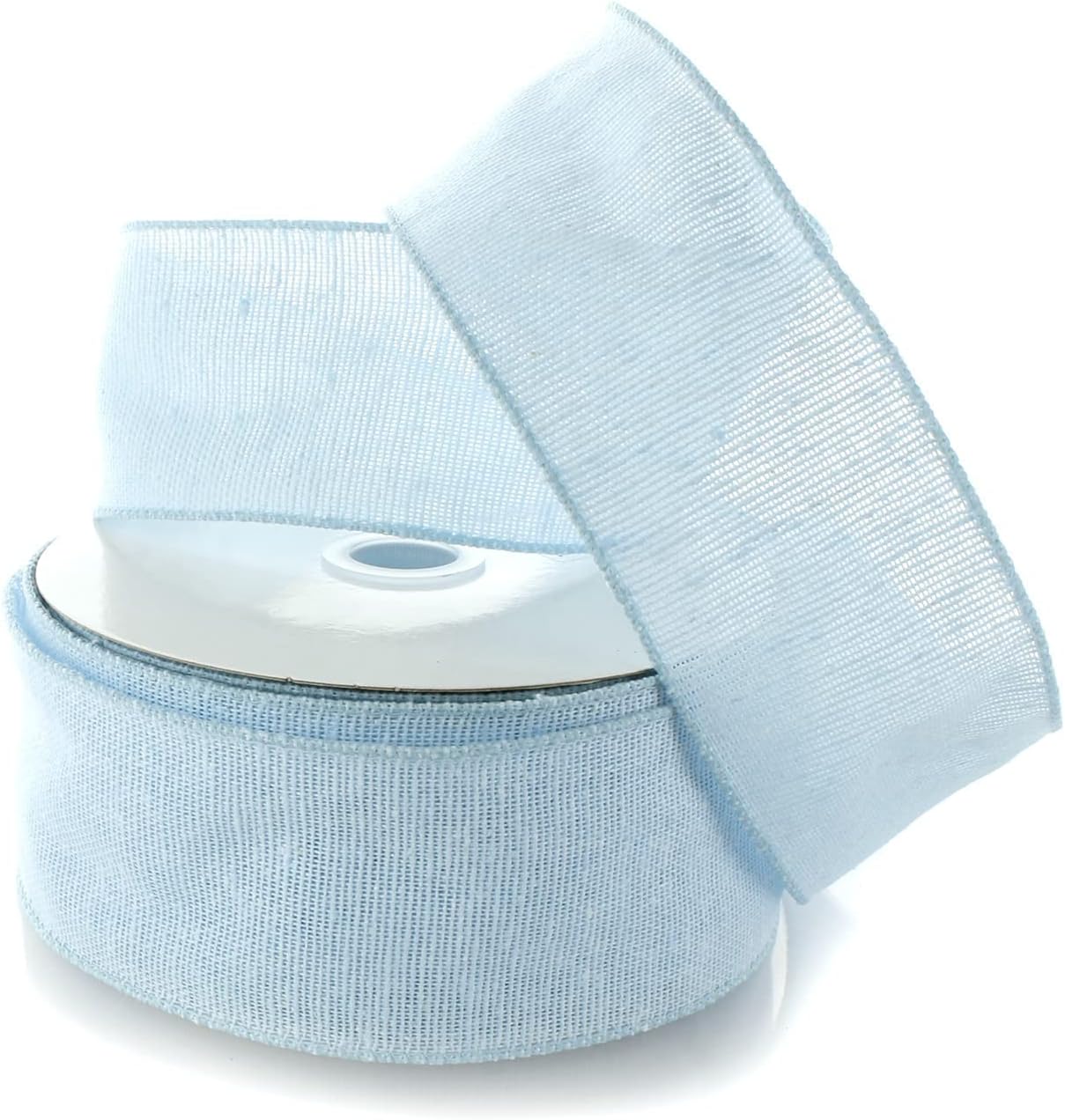 Ribbon Traditions 2.5" Wired Burlap Ribbon 305 Light Blue 10 Yards