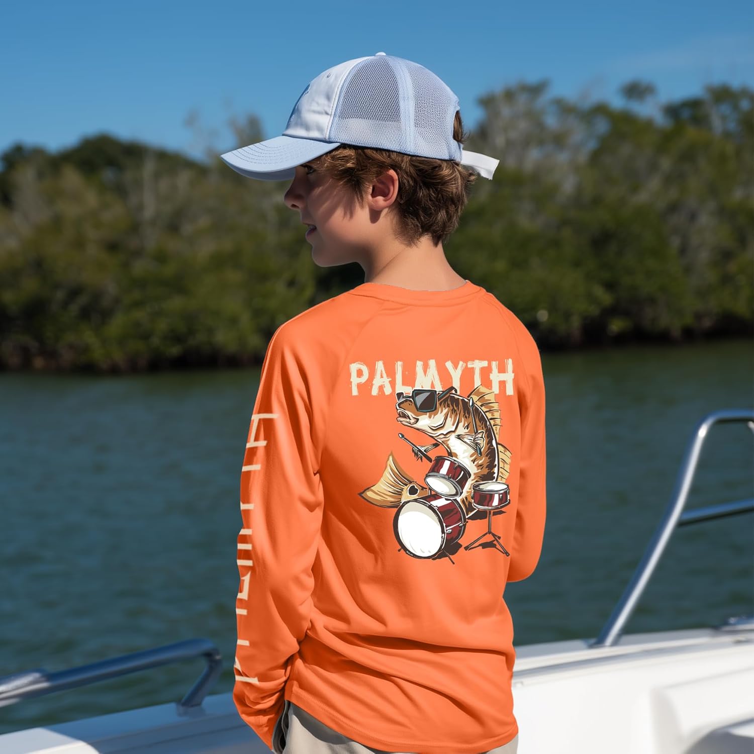Palmyth Boys Fishing Shirt Youth Long Sleeve T-Shirt Sun Protection UPF 50+ Quick Dry - Image 2