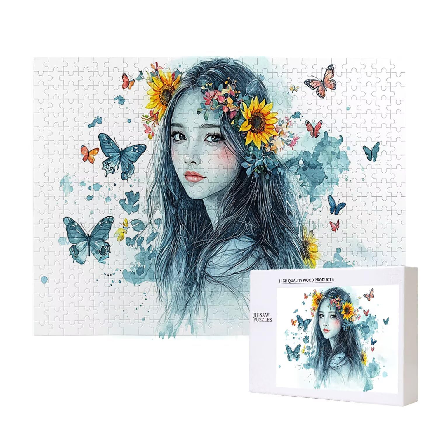 4000 sztuk puzzli, słonecznikowa kobieta 4000 sztuk puzzli dla dorosłych, prezent rocznicowy, prezent świąteczny, dekoracja domu, zapobieganie degeneracji mózgu u osób starszych v-872