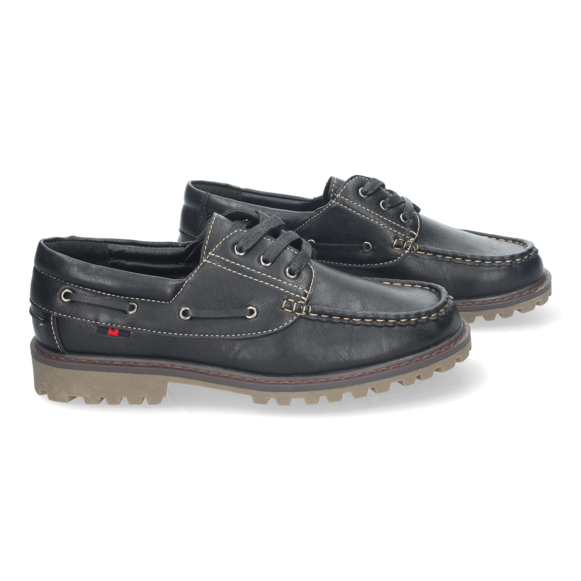 Mocasines Elegantes de Hombre con Suela Dentada Resistente, Diseno Clasico con Cosidos y Cierre de Cordones.