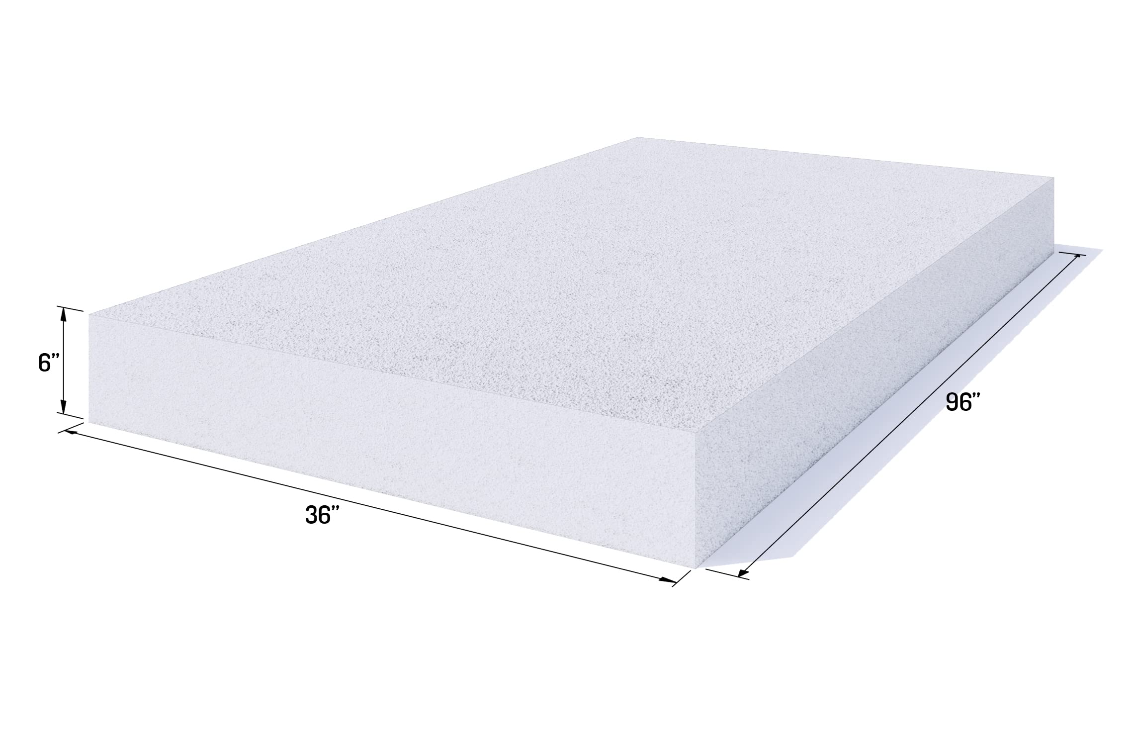 Foamy Foam High Density 6 inch Thick, 36 inch Wide, 96 inch Long Upholstery Foam, Cushion Replacement
