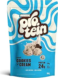 JHAMAL Suplemento Alimentar de Proteína em Pó - Sabor Cookies n’ Cream - Saudável e Rico em Proteínas - Vegano, Sem Glúten, Sem Adição de Açúcar, Sem OGM, À Base de Plantas - Pote de 504g