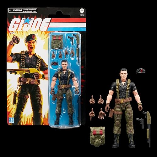 Miniatura 10 de G.I. Joe Classified Series Retro Cardback Flint, Figura de acción coleccionable de 6 pulgadas con 9 accesorios