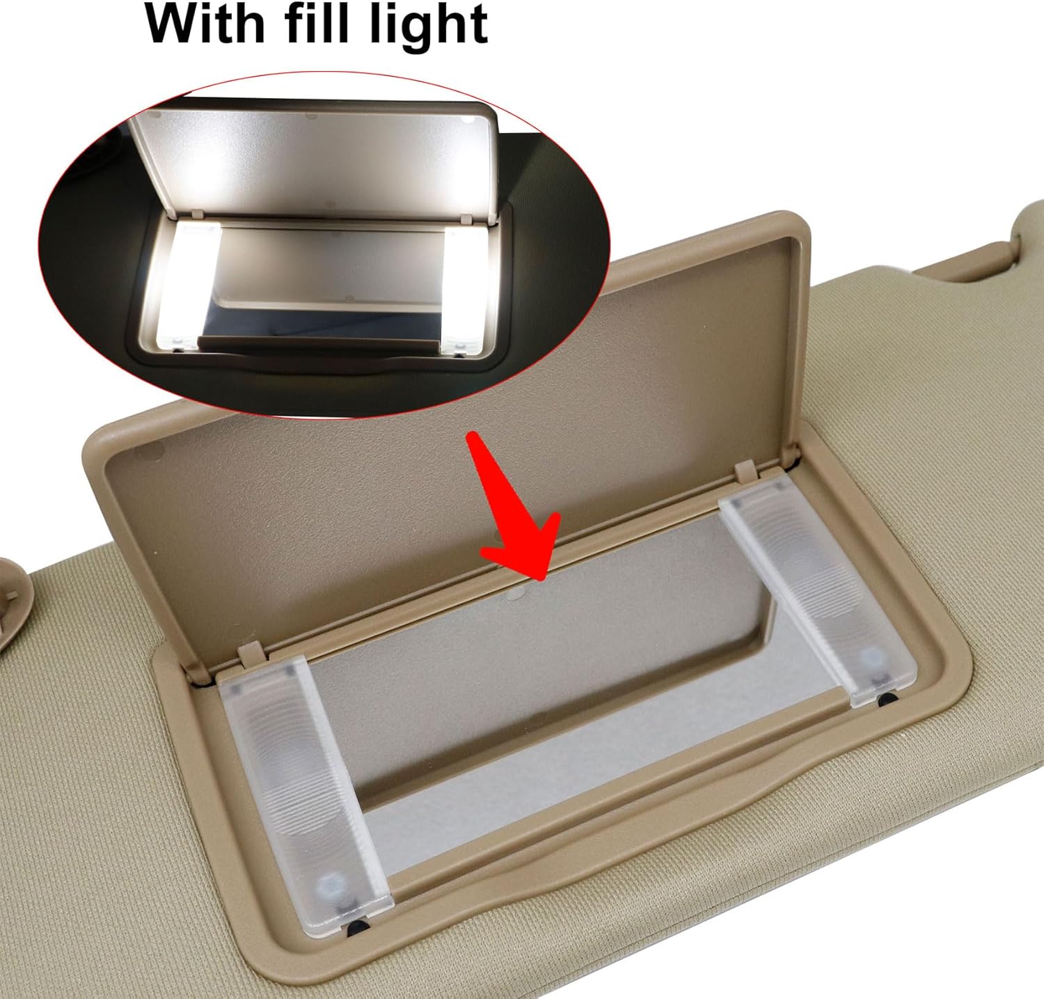 Priprilod Driver Side Sun Visor Ivory Replace 83280-T2F-A52ZA Compatible with Honda Accord 2013 2014 2015 2016 2017