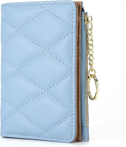 VODIU Monedero corto de cuero para mujer, tamaño mediano, con hoja plegable, tarjetero, monedero pequeño, hebilla y cierre de embrague Short,